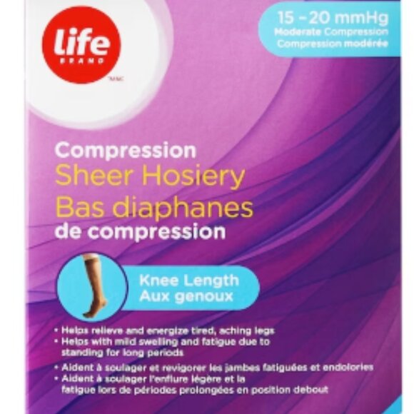 NIB Life Brand Compression Sheer Hosiery - Knee Length - Picture 3 of 10